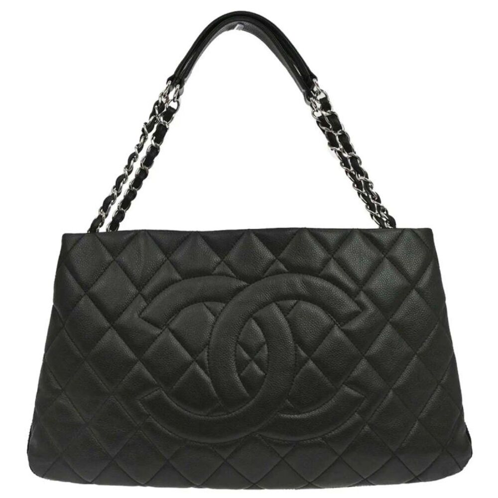 Chanel Timeless Cc Expandable Tote Quilted Caviar Black Leather Tote Bag Bag